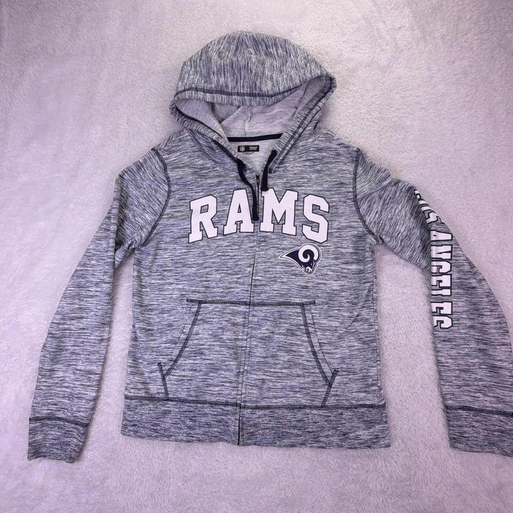 NFL Team Apparel Los Angeles Rams Women's Large Zip Up Hoodie Gray
